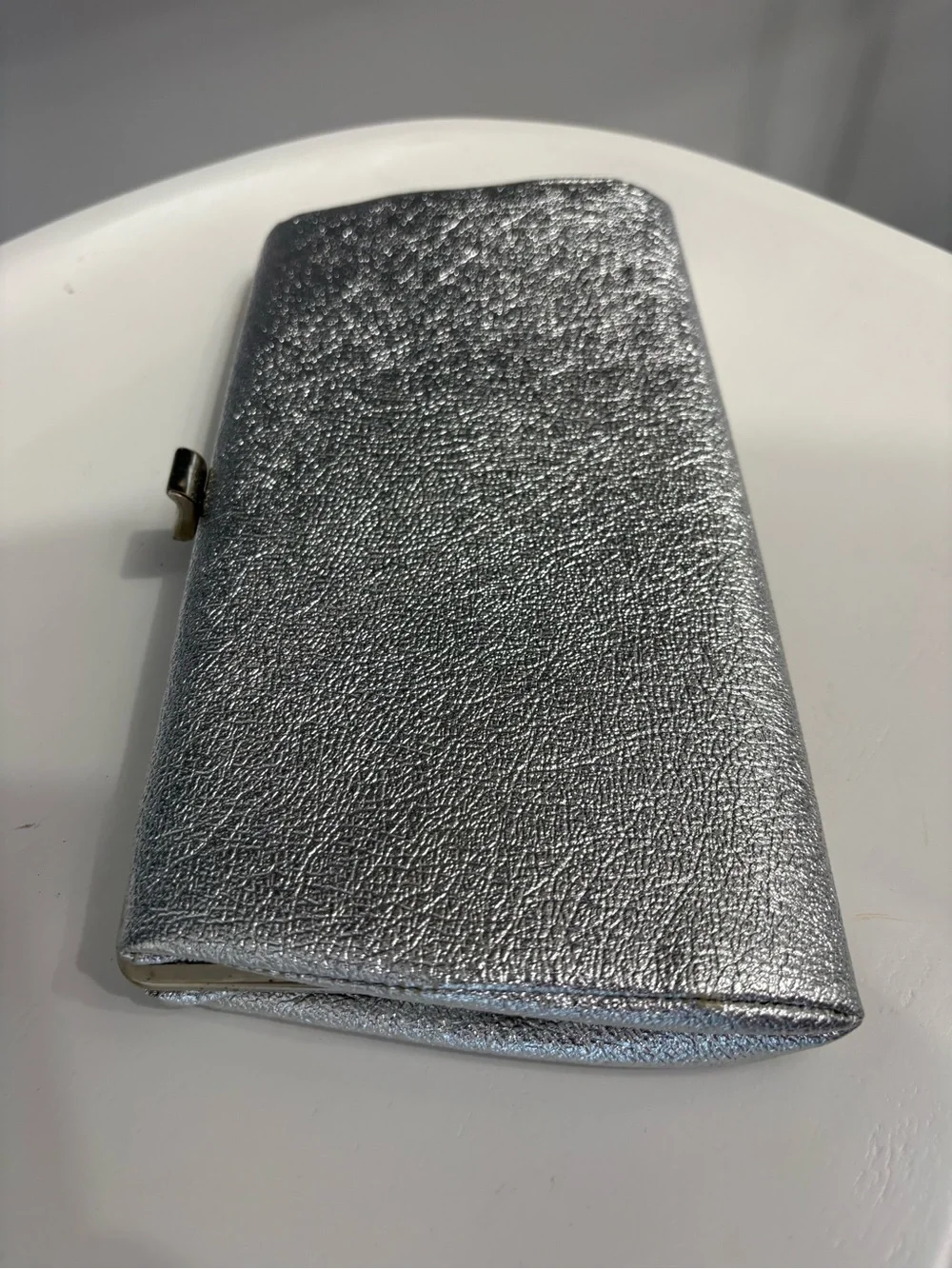Metallic Silver Women's Clutch Wristlet - Sleek Evening-or-Whenever Bag